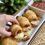 A tray of pizza crescent rolls.