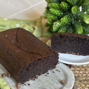 A chocolate loaf cake.