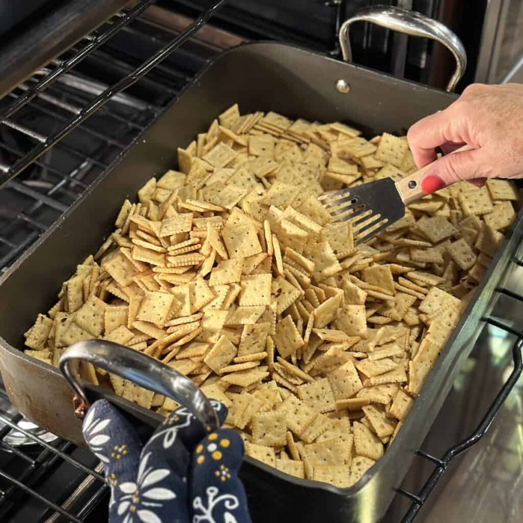 Tossing fire crackers in a pan in the oven.