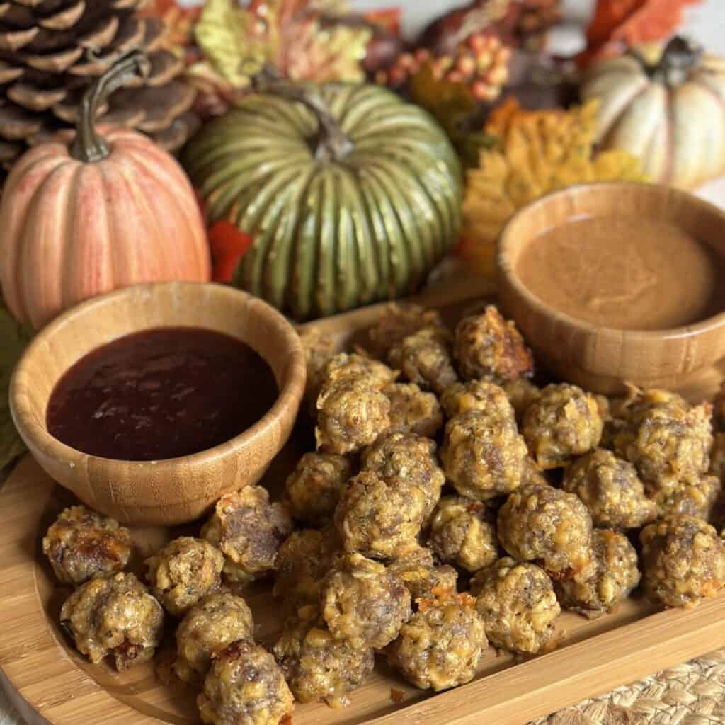 A tray of sausage balls.