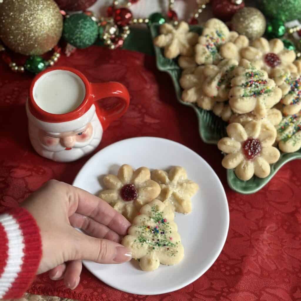 A plate of melt in your mouth shortbread cookies.