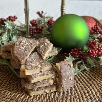 A plate of butter toffee.