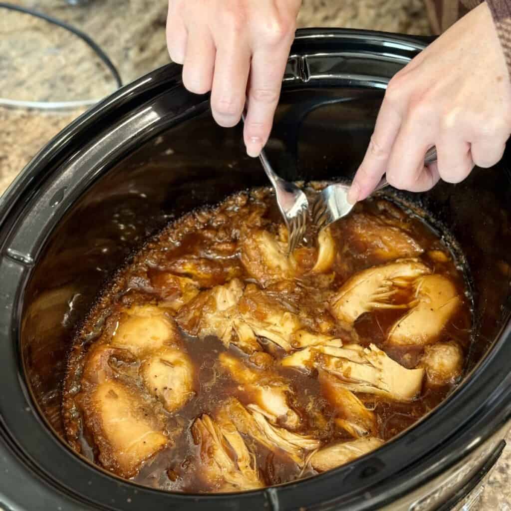 The ingredients to make slow cooker apricot chicken.